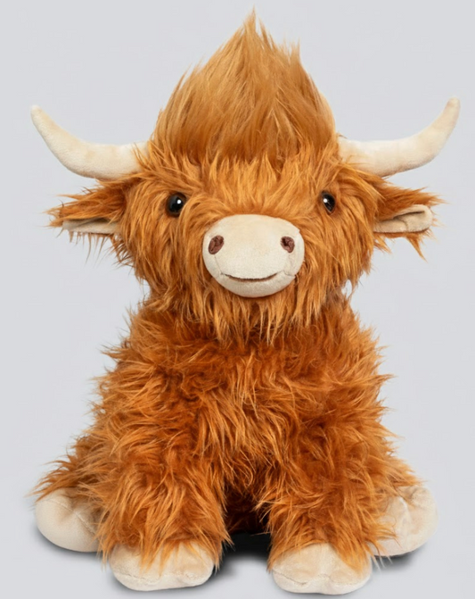 Highland Cow Weighted Stuffed Animals with Unscented Microwavable Heating Pad, Cute Coolable Heatable Weighted Plush Warm Gift for Kids & Adults