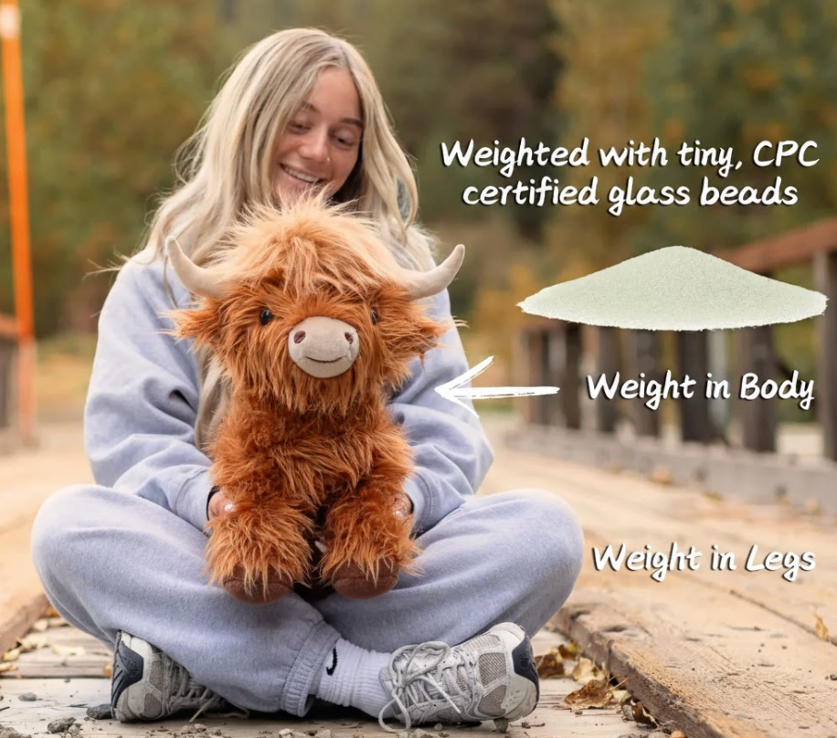 Highland Cow Weighted Stuffed Animals with Unscented Microwavable Heating Pad, Cute Coolable Heatable Weighted Plush Warm Gift for Kids & Adults